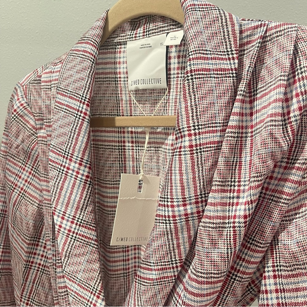 C/MEO Collective Checkered Long Sleeve Dress in Pink and White - Picture 6 of 7